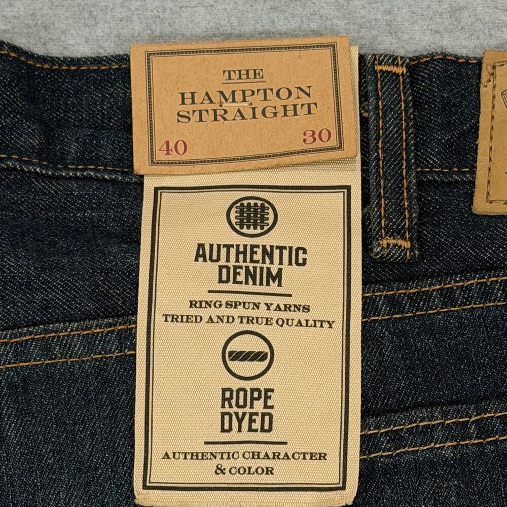 Polo Ralph Lauren Hampton Straight Jeans Mens 40x30 (Fit 42) Dark Wash Rope Dyed - Picture 12 of 16
